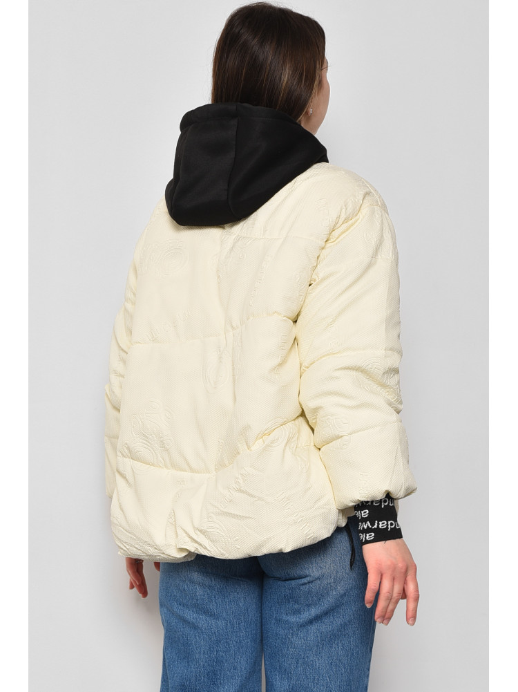 Куртка жіноча демісезонна молочного кольору 236 177206C