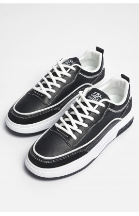 Кросівки чоловічі чорно-білого кольору на шнурівці 38-1 177214C