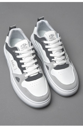 Кросівки чоловічі біло-сірого кольору на шнурівці 37-1 177253C