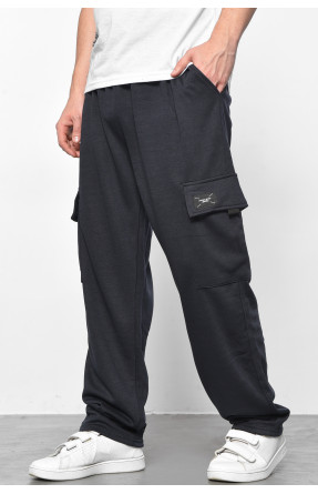 Спортивные штаны мужские полубатальные темно-синего цвета 1404-16 177258C