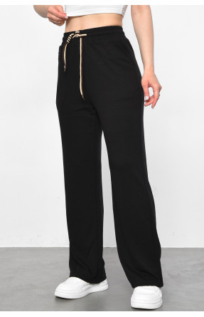 Штани жіночі напівбатальні розкльошені чорного кольору 9755-3 177346C