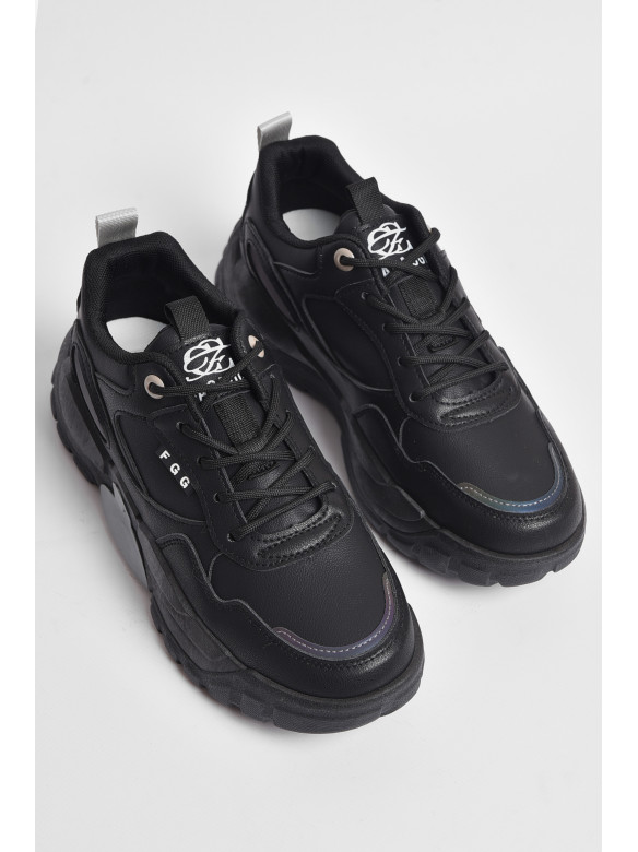 Кросівки чоловічі чорного кольору на шнурівці 61-1 177367C
