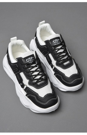 Кросівки чоловічі чорно-білого кольору на шнурівці 05-5 177373C