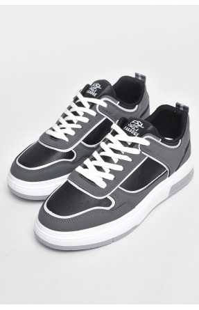 Кросівки чоловічі чорно-білого кольору на шнурівці 32-3 177381C