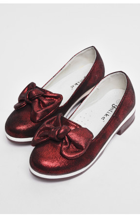 Туфлі дитячі для дівчинки бордового кольору Уцінка 177764C
