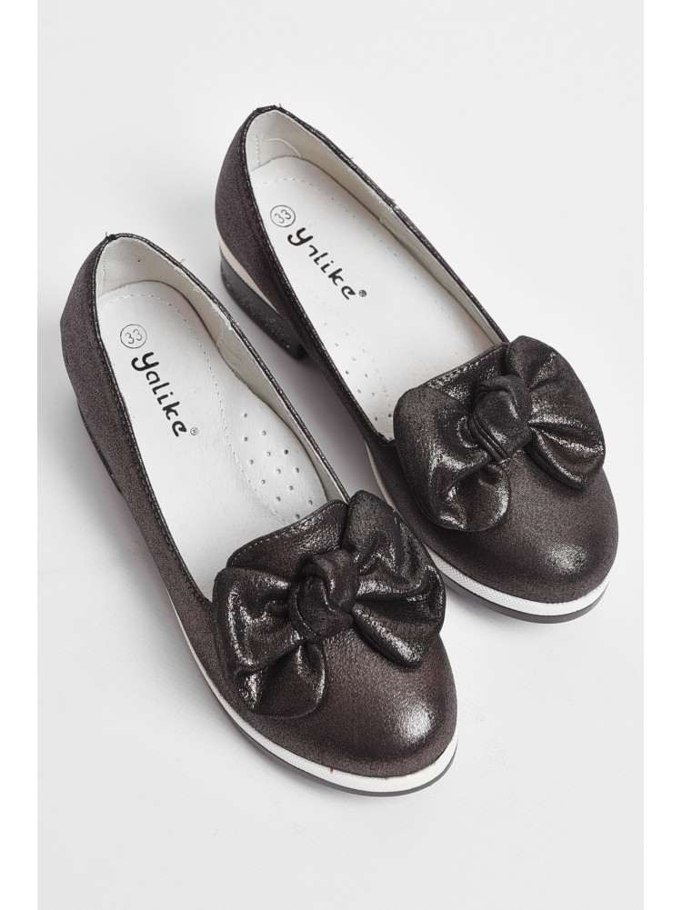 Туфли детские для девочки коричневого цвета Уценка 177768C