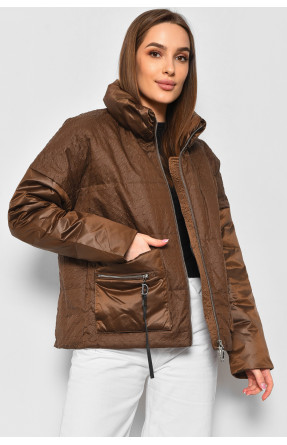 Куртка жіноча демісезонна коричневого кольору 931-а37 178134C
