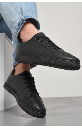 Кросівки жіночі чорного кольору на шнурівці 88-65-2 178184C
