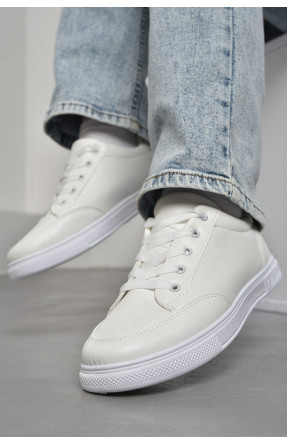 Кросівки жіночі білого кольору на шнурівці 88-66-1 178193C