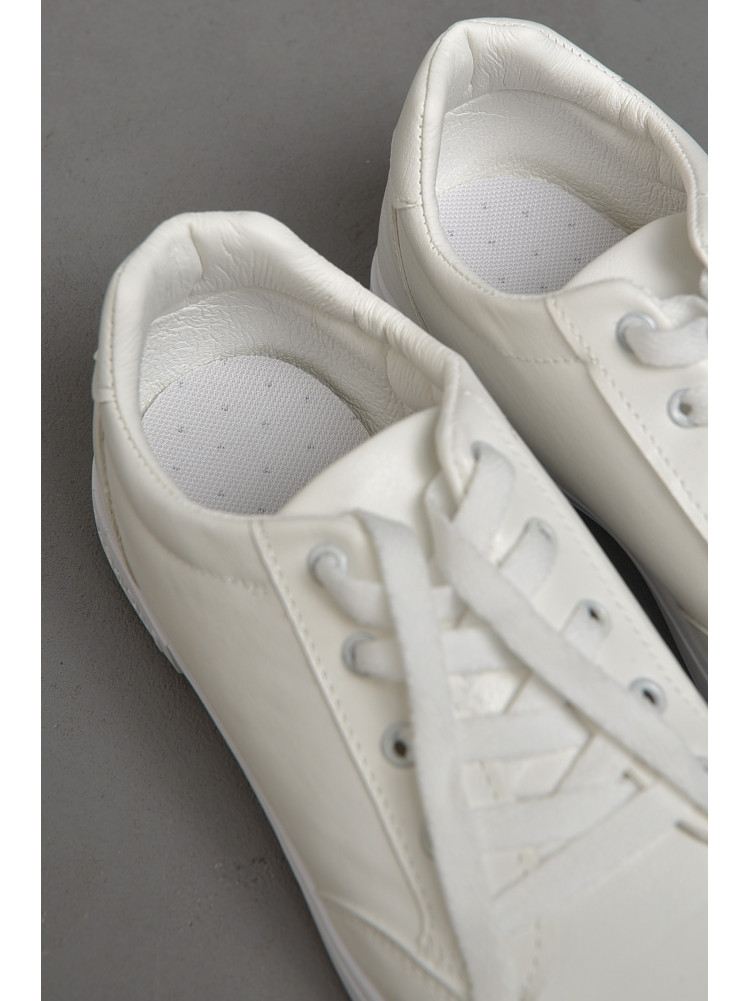 Кроссовки женские белого цвета на шнуровке 88-66-1 178193C