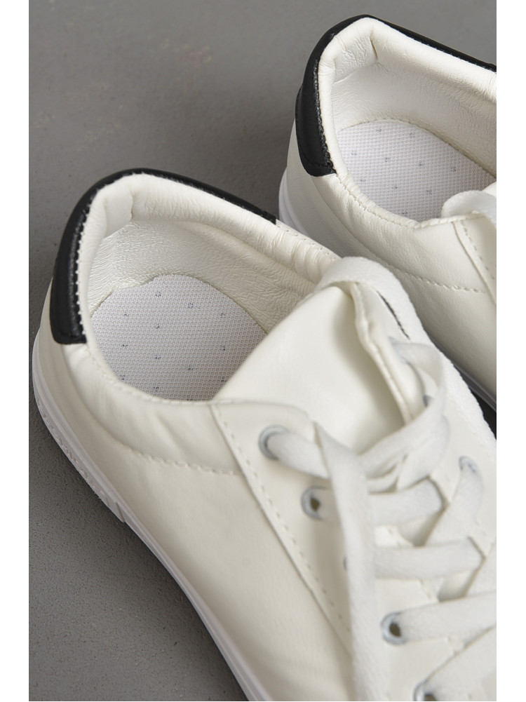 Кроссовки женские белого цвета на шнуровке 88-67-5 178201C