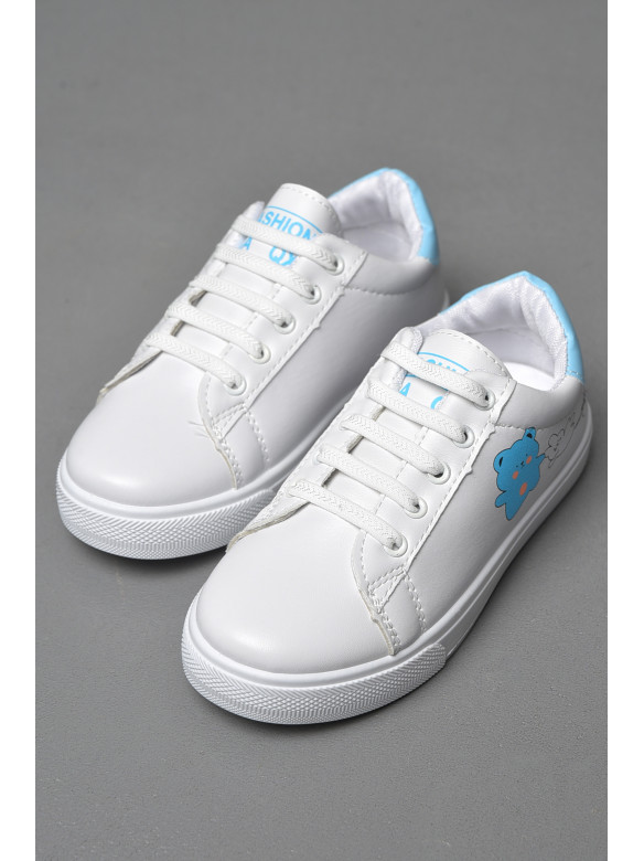 Кросівки дитячі білого кольору на шнурівці 88-60-3 178225C