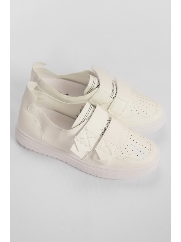 Кросівки жіночі білого кольору на ліпучці 77-93-1 178262C
