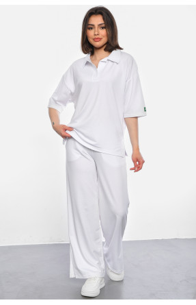 Спортивный костюм женский белого цвета 741 178344C