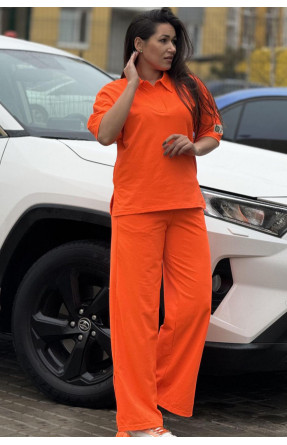 Спортивный костюм женский оранжевого цвета 741 178350C