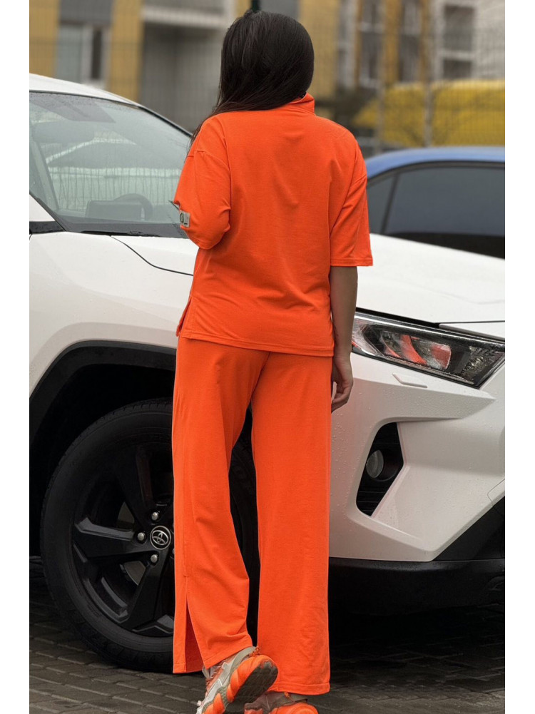 Спортивный костюм женский оранжевого цвета 741 178350C