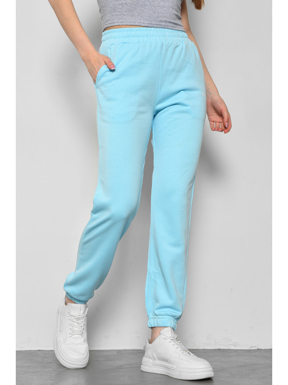 Спортивні штани жіночі блакитного кольору 835 178356C