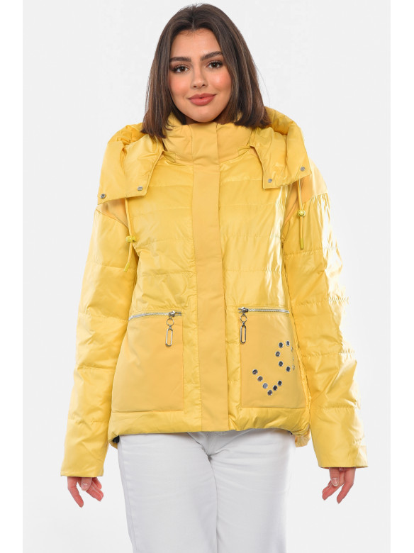 Куртка женская демисезонная желтого цвета 950 178527C