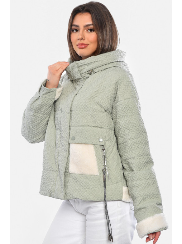 Куртка женская демисезонная мятного цвета 936 178530C