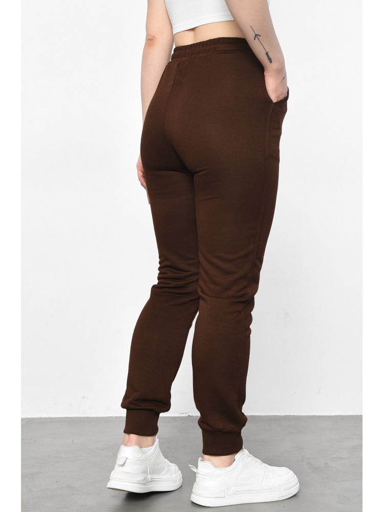 Спортивные штаны женские коричневого цвета 8523 178605C