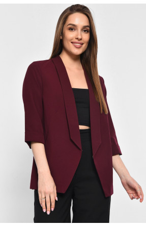 Піджак жіночий бордового кольору 2017-1096 178949C