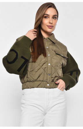 Куртка жіноча демісезонна кольору хакі 5442 178955C