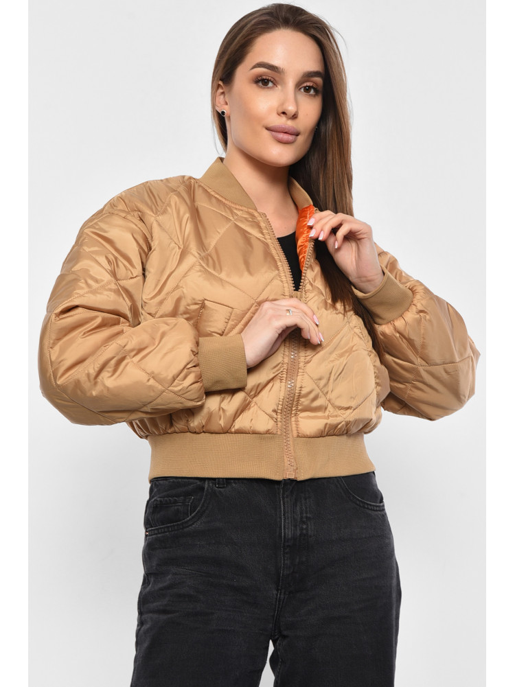 Куртка жіноча демісезонна світло-коричневого кольору 5642 178959C