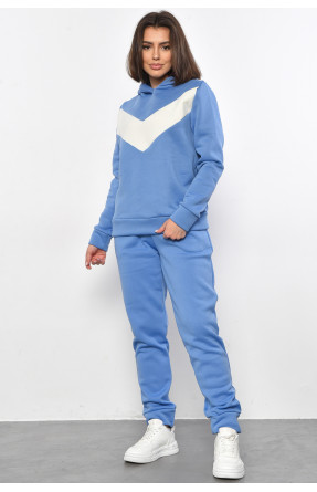 Спортивный костюм женский на флисе голубого цвета 07:11 179036C