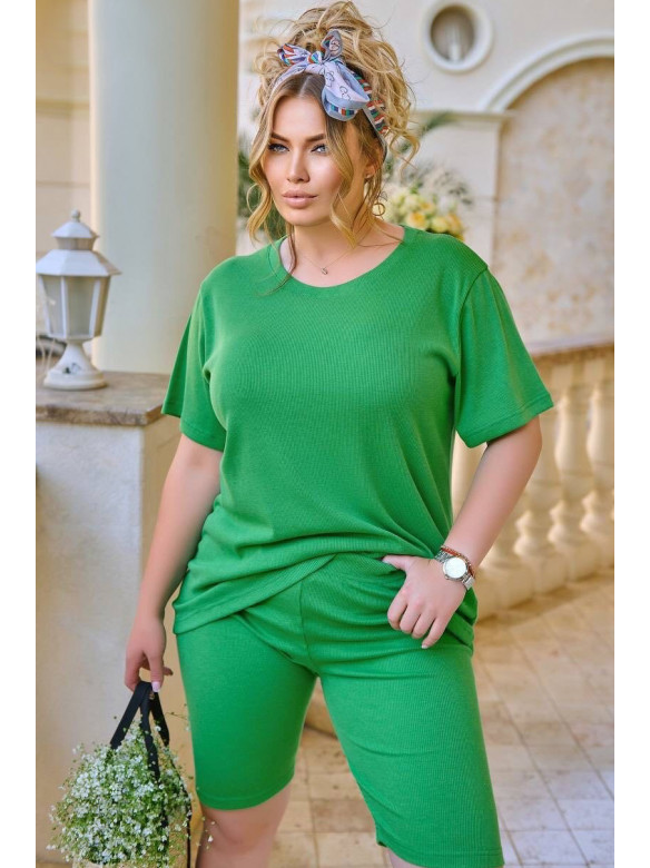 Спортивный костюм женский зеленого цвета 1132 179082C