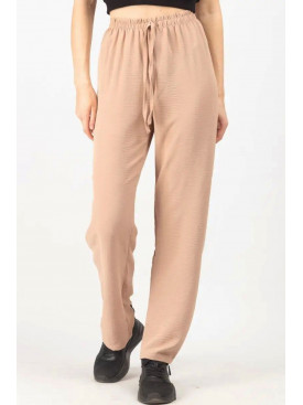 Штаны летние из ткани жатка бежевого  цвета 9810 179210C