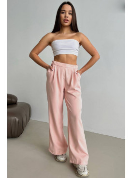 Штани жіночі розкльошені пудрового кольору 7044 179672C