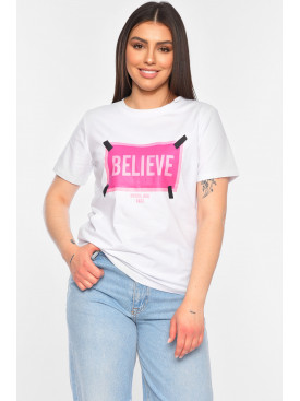 Футболка женская белого цвета 6603 179822C