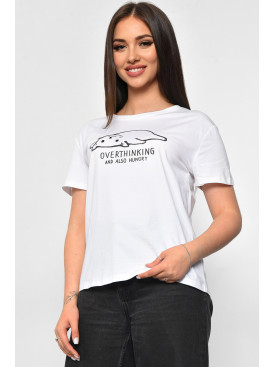 Футболка жіноча білого кольору 1722 179847C Футболка жіноча білого кольору 1722 179847C