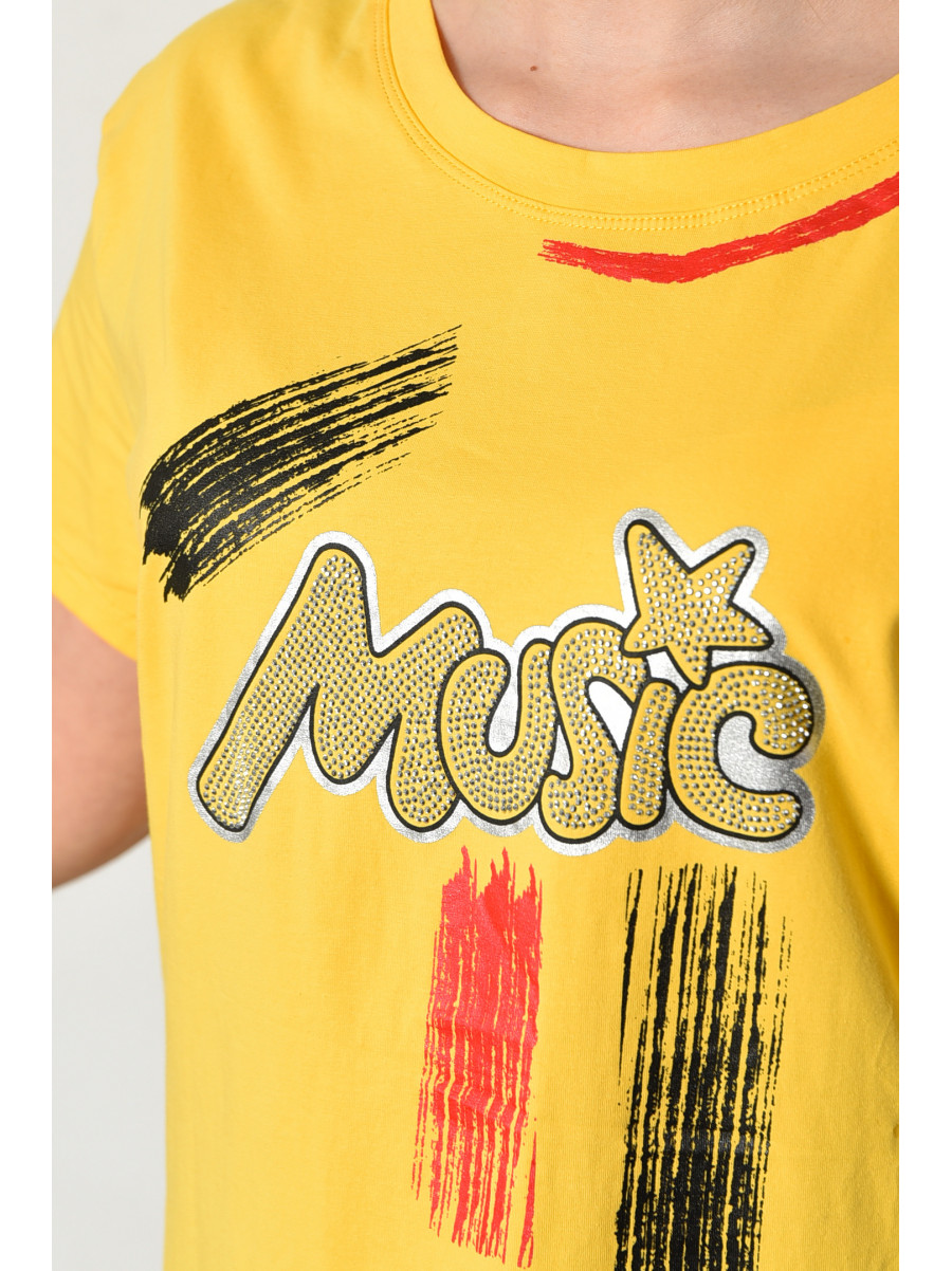 Футболка жіноча напівбатальна жовтого кольору 5399 179948C