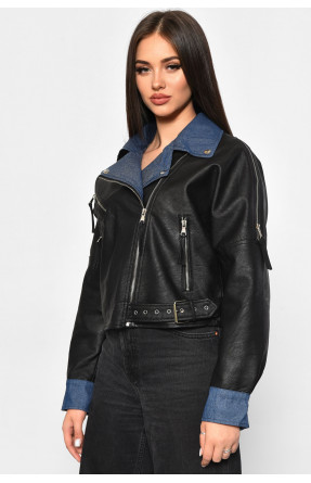 Куртка жіноча з екошкіри чорного кольору 1872 180056C