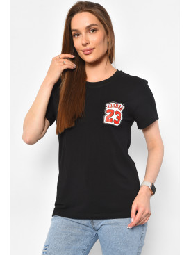 Футболка жіноча чорного кольору 1177-1 180297C Футболка жіноча чорного кольору 1177-1 180297C