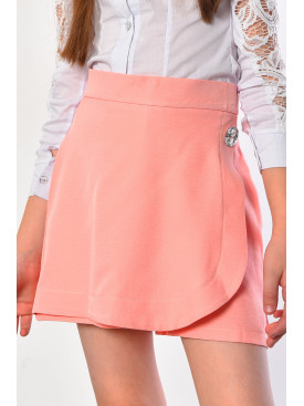 Юбка-шорты  детская  для девочки персикового цвета 182604C