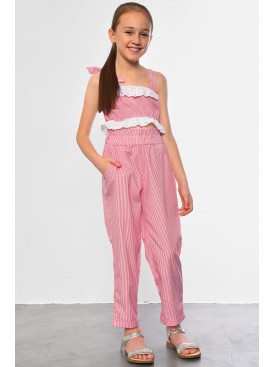 Костюм дитячий для дівчинки червоного кольору 182753C Костюм дитячий для дівчинки червоного кольору 182753C