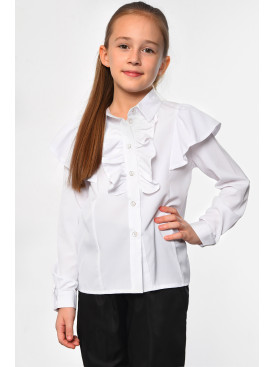 Рубашка детская для девочки белого цвета 182823C