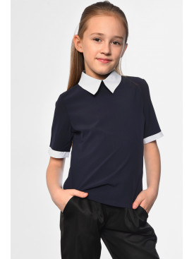 Блуза детская для девочки темно-синего цвета 182844C