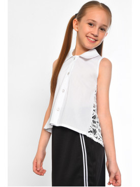 Блуза дитяча для дівчинки білого кольору 182851C