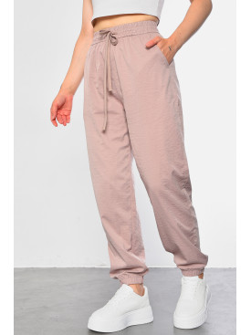 Штани жіночі однотонні бузкового кольору 9500 182932C Штани жіночі однотонні бузкового кольору 9500 182932C