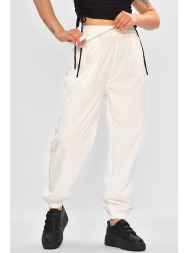 Штани жіночі однотонні білого кольору 9500 182934C