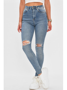 Джинси жіночі синього кольору 183115C Джинси жіночі синього кольору 183115C