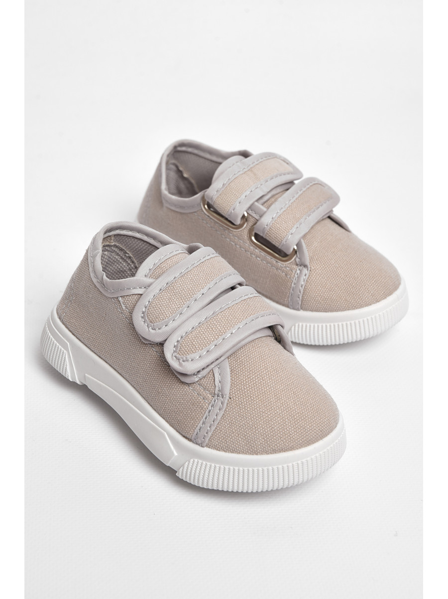 Мокасини дитячі сірого кольору на липучці ХНВ-5 183125C