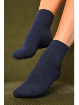 Шкарпетки жіночі махрові темно-синього кольору 183966C