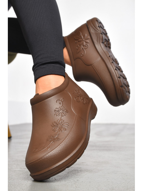 Галоши женские коричневого цвета квітка 183978C