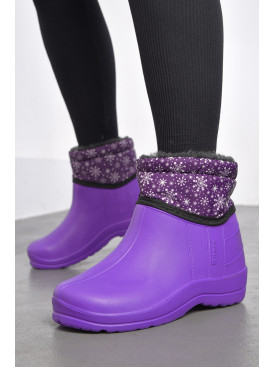 Дутики жіночі на хутрі фіолетового кольору 184842C Дутики жіночі на хутрі фіолетового кольору 184842C