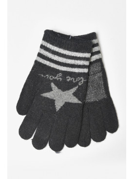 Рукавички дитячі з начісом чорного кольору 0167 185191C Рукавички дитячі з начісом чорного кольору 0167 185191C