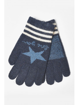 Перчатки детские с начесом темно-синего цвета 0167 185192C Перчатки детские с начесом темно-синего цвета 0167 185192C